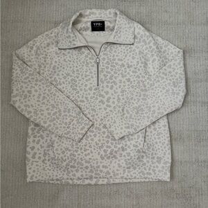 Abercrombie Leopard Print Quarter-Zip Pullover